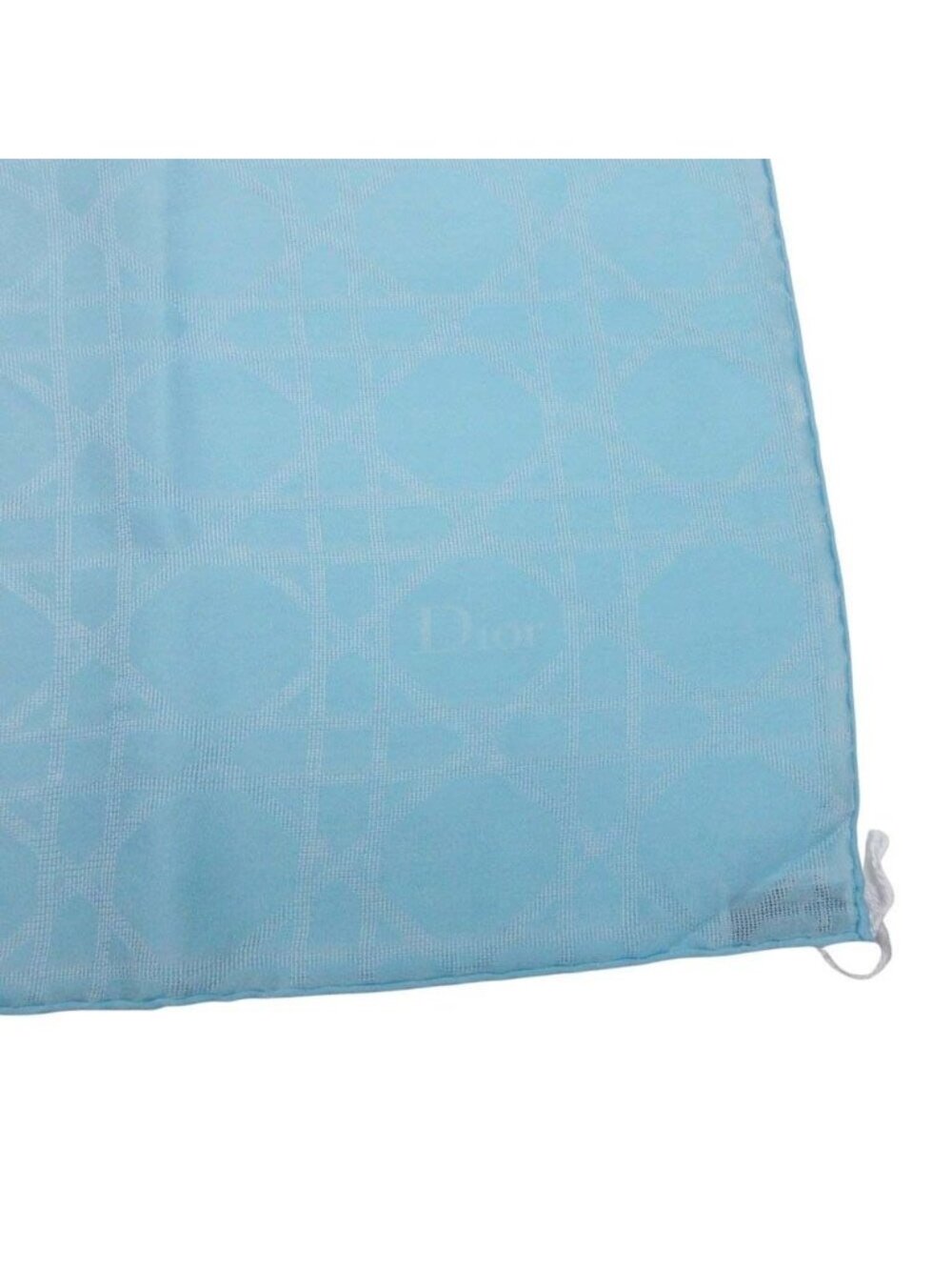 Dior Cannage Silk Jacquard Shawl Light Blue Scarf - Picture 5 of 7